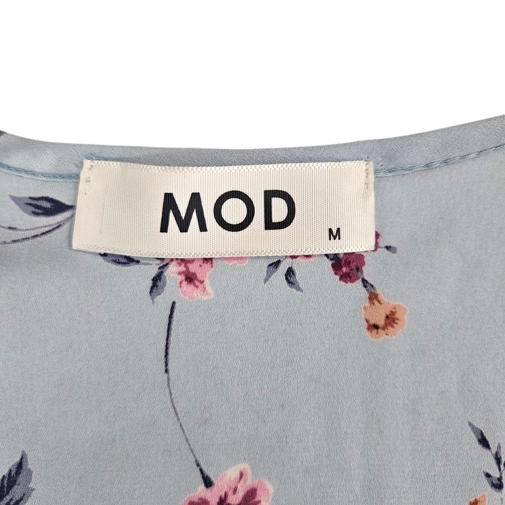 Mod Light Blue Floral Ruffle Romper - Picture 6 of 6